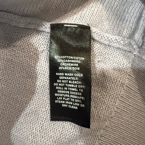 NWT Lafayette 148 New York Blue Cotton Knit Short Sleeve Sweater XS - Picture 5 of 5